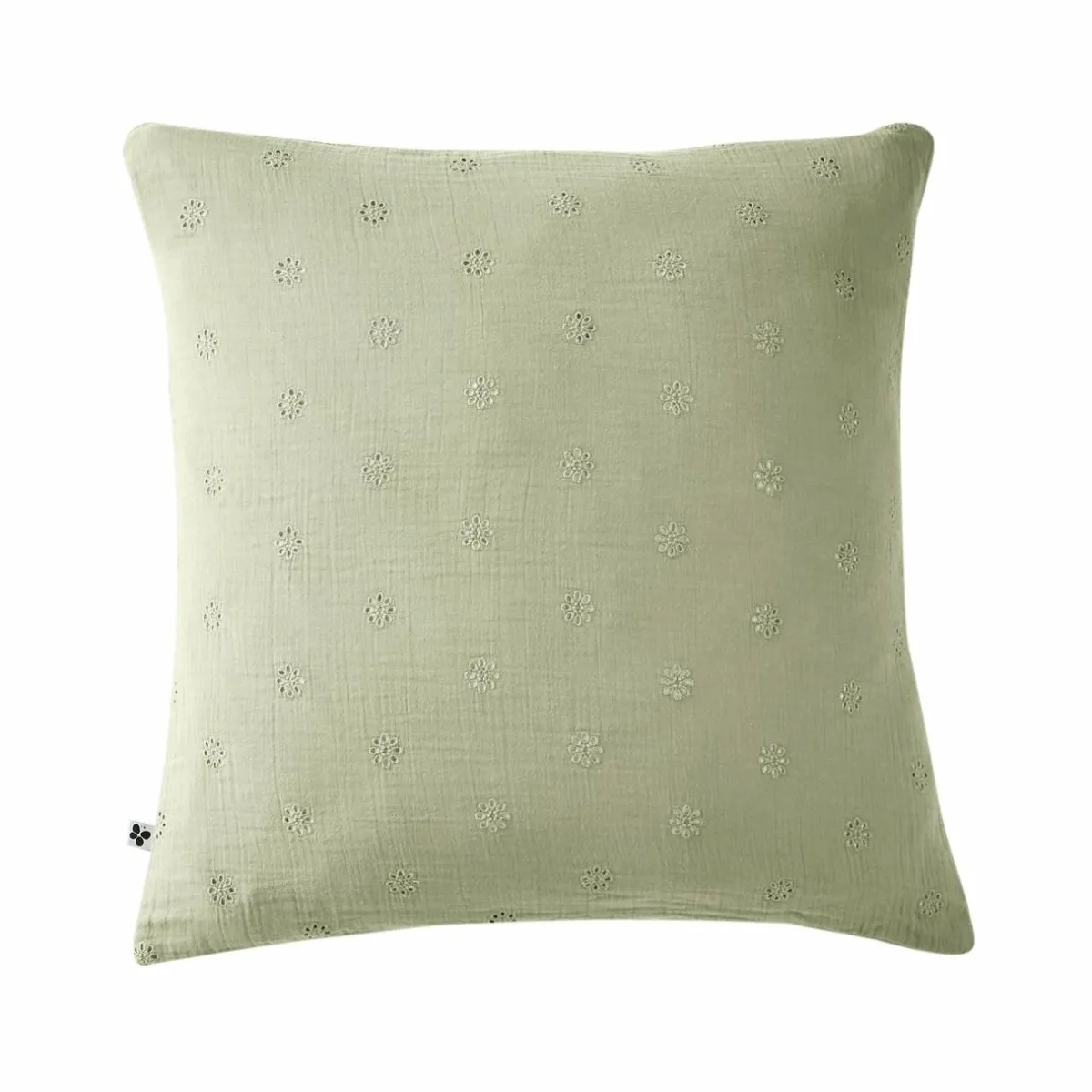 EMINZA Taie d'oreiller carrée gaze de coton (60 x 60 cm) Gaïa Boho Vert tilleul Online