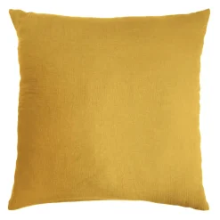 EMINZA Taie d'oreiller carrée gaze de coton (80 x 80 cm) Gaïa Jaune safran New