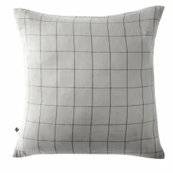 EMINZA Taie d'oreiller carrée gaze de coton (60 x 60 cm) Gaïa Match Gris nuage Gris clair