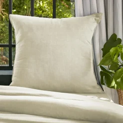 EMINZA Taie d'oreiller carrée lyocell Tencel™ lavé (80 x 80 cm) Olivia pampa Beige New