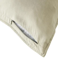 EMINZA Taie d'oreiller carrée lyocell Tencel™ lavé (80 x 80 cm) Olivia pampa Beige New