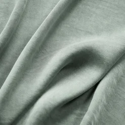 EMINZA Taie d'oreiller carrée lyocell Tencel™ lavé (80 x 80 cm) Olivia Vert Eucalyptus New