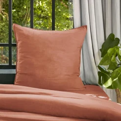 EMINZA Taie d'oreiller carrée lyocell Tencel™ lavé (63 x 63 cm) Olivia Terracotta