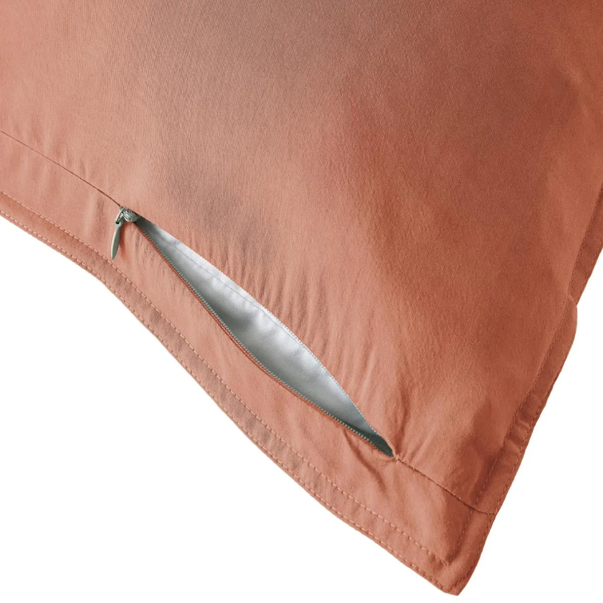 EMINZA Taie d'oreiller carrée lyocell Tencel™ lavé (63 x 63 cm) Olivia Terracotta