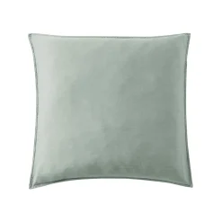 EMINZA Taie d'oreiller carrée lyocell Tencel™ lavé (63 x 63 cm) Olivia Vert Eucalyptus New