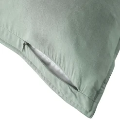 EMINZA Taie d'oreiller carrée lyocell Tencel™ lavé (63 x 63 cm) Olivia Vert Eucalyptus New