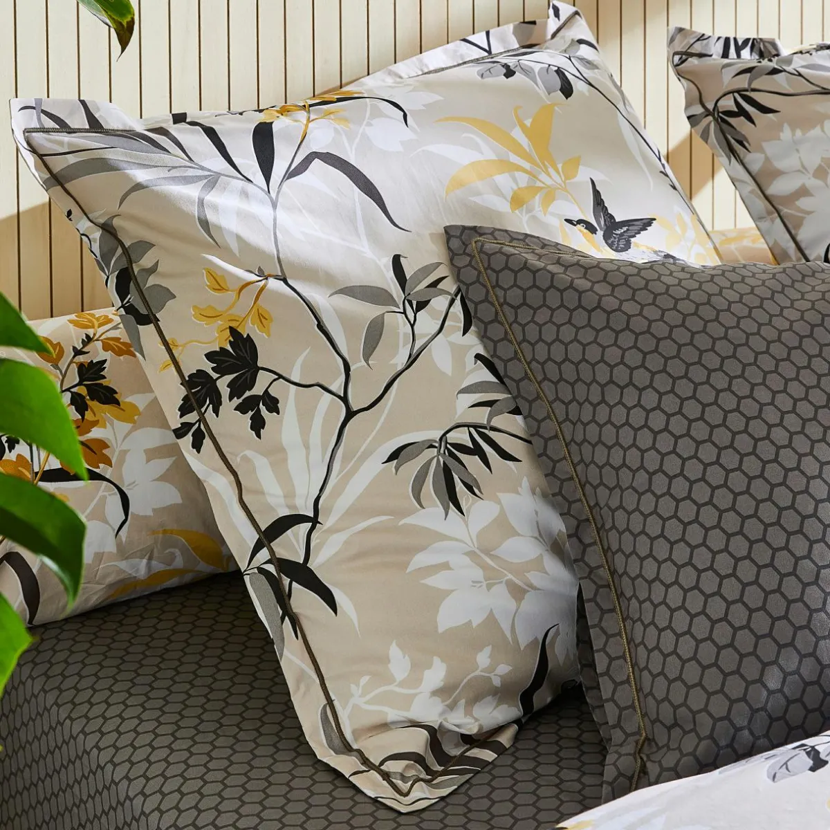 TRADILINGE Taie d'oreiller carrée percale de coton (65 x 65 cm) Asia Beige New