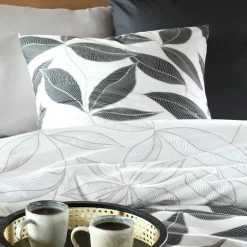 STOF Taie d'oreiller carrée percale de coton (63 x 63 cm) Matisse e Gris Discount