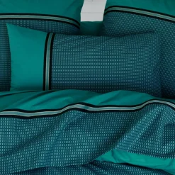TRADI LINGE Taie d'oreiller carrée percale de coton (65 x 65 cm) Gustav émeraude Vert New