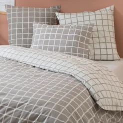 TRADILINGE Taie d'oreiller carrée percale de coton (65 x 65 cm) Max e Gris Online