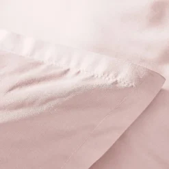 EMINZA Taie d'oreiller carrée percale de coton (80 x 80 cm) Cali Rose poudré Discount