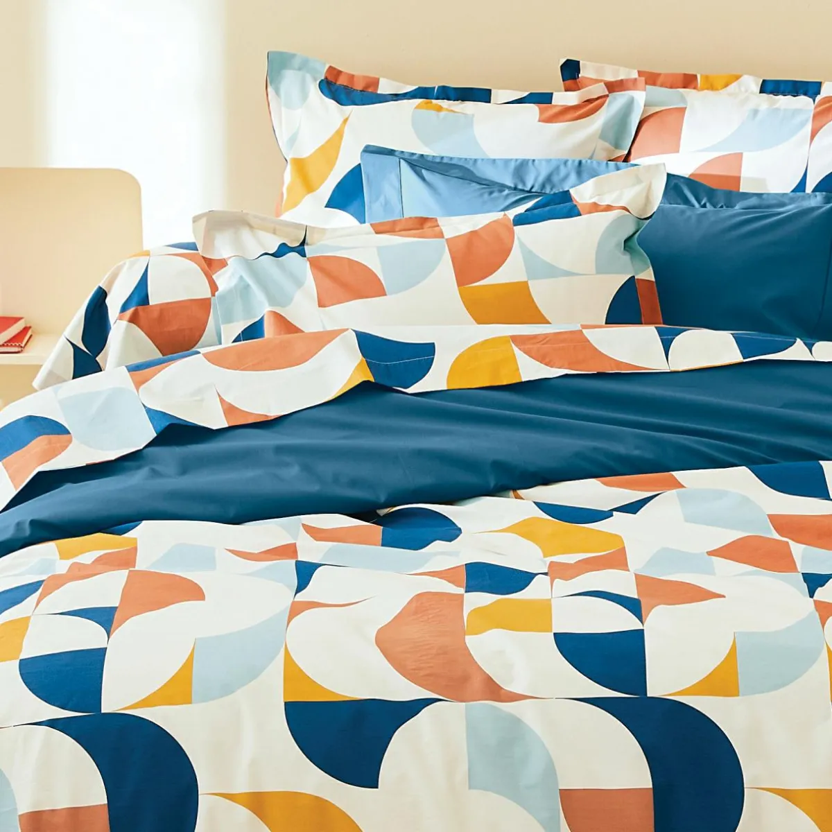 TRADILINGE Taie d'oreiller carrée percale de coton (65 x 65 cm) Modulo Multicolore Best