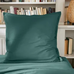 EMINZA Taie d'oreiller carrée percale de coton (65 x 65 cm) Cali Bleu canard Best