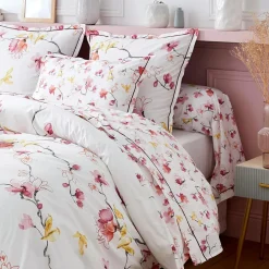 TRADILINGE Taie d'oreiller carrée percale de coton (65 x 65 cm) Elisa Rose Outlet