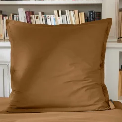 EMINZA Taie d'oreiller carrée percale de coton (65 x 65 cm) Cali Camel Best
