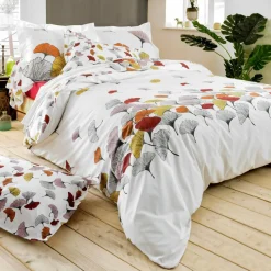 TRADI LINGE Taie d'oreiller carrée percale de coton (65 x 65 cm) Ginkgo Multicolore Online