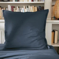 EMINZA Taie d'oreiller carrée percale de coton (80 x 80 cm) Cali Bleu marine Outlet