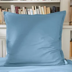 EMINZA Taie d'oreiller carrée percale de coton (65 x 65 cm) Cali Bleu Ciel Clearance
