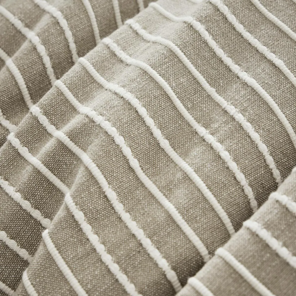 EMINZA Taie d'oreiller carrée réversible coton texturé et percale (60 x 60 cm) Alice Ecru Outlet