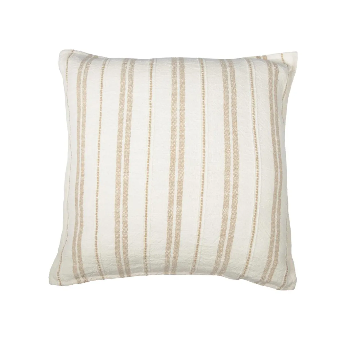 EMINZA Taie d'oreiller carrée réversible coton texturé et percale (60 x 60 cm) Alice Ficelle Best