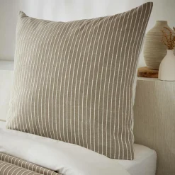 EMINZA Taie d'oreiller carrée réversible coton texturé et percale (80 x 80 cm) Alice Ecru Sale
