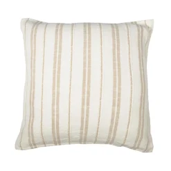EMINZA Taie d'oreiller carrée réversible coton texturé et percale (80 x 80 cm) Alice Ficelle Outlet