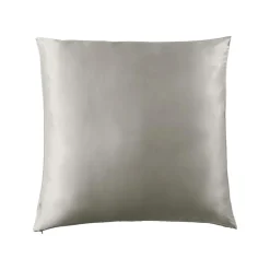 EMINZA Taie d'oreiller carrée soie de mûrier (63 x 63 cm) Mizuki Gris clair New
