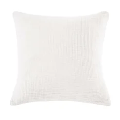 EMINZA Taie d'oreiller quadruple gaze de coton (80 x 80 cm) Victoria x Gaïa chantilly Blanc