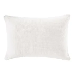 EMINZA Taie d'oreiller quadruple gaze de coton (50 x 70 cm) Victoria x Gaïa chantilly Blanc Hot