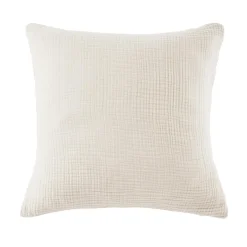 EMINZA Taie d'oreiller quadruple gaze de coton (80 x 80 cm) Victoria x Gaïa pampa Beige New