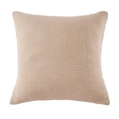EMINZA Taie d'oreiller quadruple gaze de coton (80 x 80 cm) Victoria x Gaïa Ficelle Discount