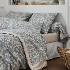 TRADILINGE Taie d'oreiller rectangulaire percale de coton (50 x 70 cm) Lison e Gris Best