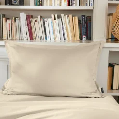 EMINZA Taie d'oreiller rectangulaire percale de coton (50 x 80 cm) Cali Beige Hot