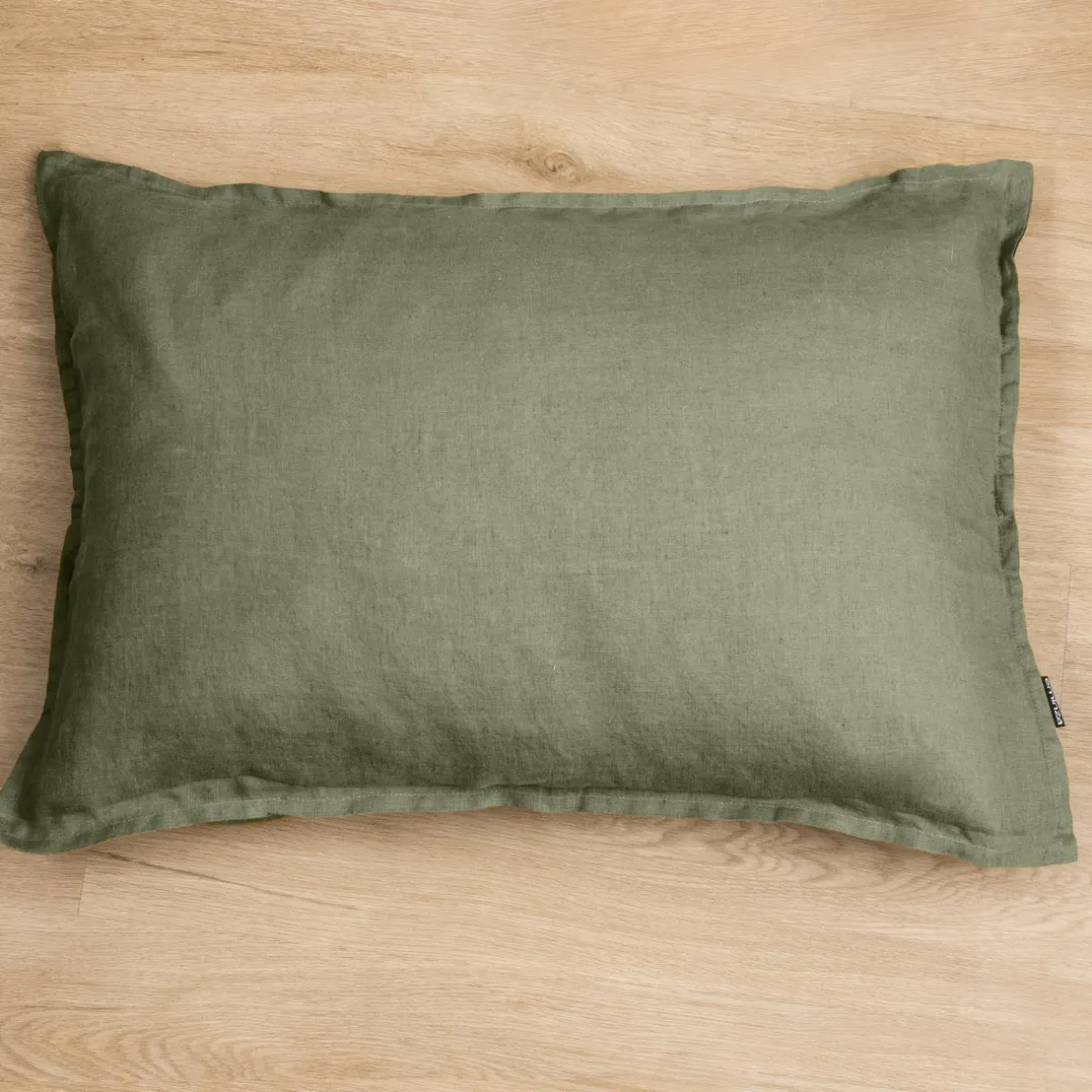 EMINZA Taie d'oreiller rectangulaire lin lavé (50 x 80 cm) Louise Vert romarin Online