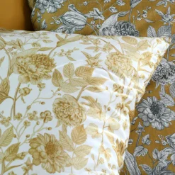 STOF Taie d'oreiller rectangulaire percale de coton (50 x 70 cm) Jacinthe Jaune moutarde Best