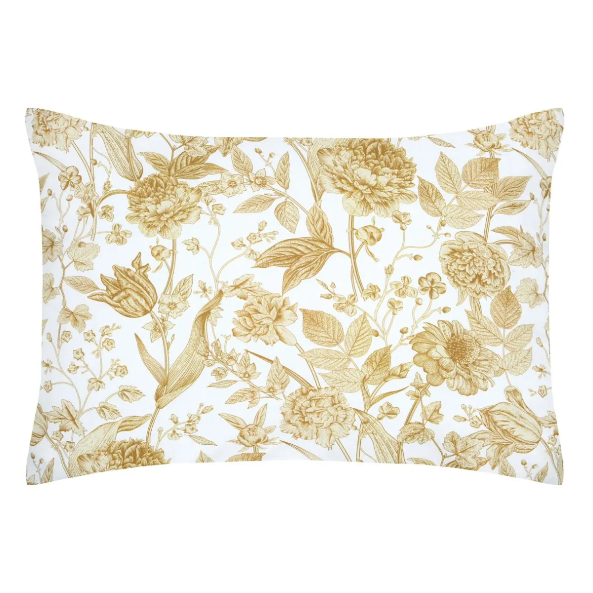 STOF Taie d'oreiller rectangulaire percale de coton (50 x 70 cm) Jacinthe Jaune moutarde Best