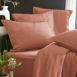 EMINZA Taie d'oreiller rectangulaire lyocell Tencel™ lavé (50 x 80 cm) Olivia Terracotta Outlet
