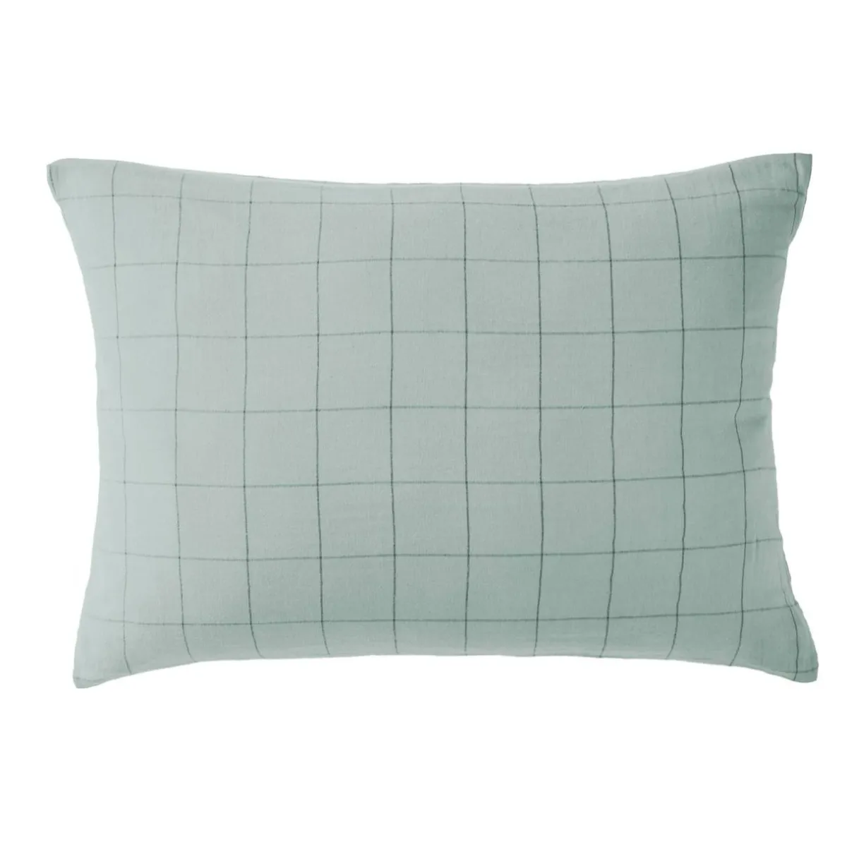 EMINZA Taie d'oreiller rectangulaire gaze de coton (50 x 70 cm) Gaïa Match Vert Eucalyptus Hot
