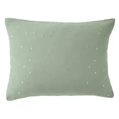 EMINZA Taie d'oreiller rectangulaire gaze de coton (50 x 70 cm) Gaïa Chic Vert Eucalyptus Hot