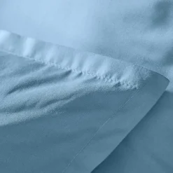 EMINZA Taie d'oreiller rectangulaire percale de coton (50 x 80 cm) Cali Bleu Ciel