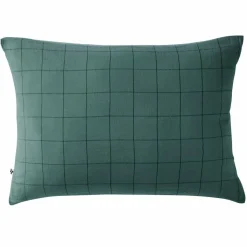 EMINZA Taie d'oreiller rectangulaire gaze de coton (50 x 70 cm) Gaïa Match Bleu canard Discount
