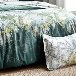 TRADILINGE Taie d'oreiller rectangulaire percale de coton (50 x 70 cm) Trinidad Mousson e Vert Hot