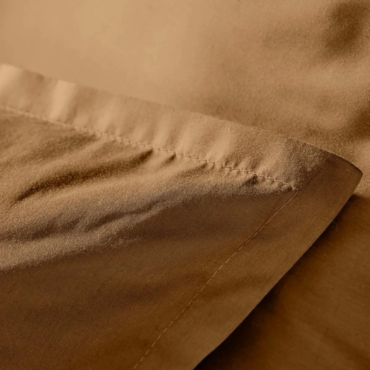 EMINZA Taie d'oreiller rectangulaire percale de coton (50 x 70 cm) Cali Camel
