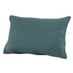 EMINZA Taie d'oreiller rectangulaire gaze de coton (50 x 70 cm) Gaïa Bleu canard Outlet
