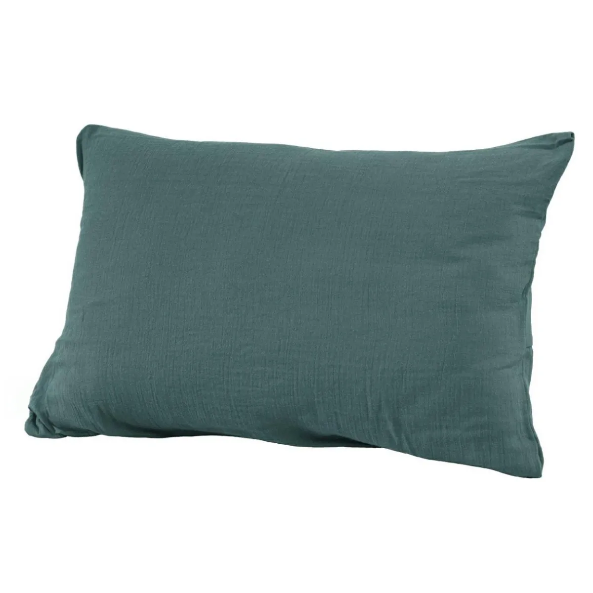 EMINZA Taie d'oreiller rectangulaire gaze de coton (50 x 70 cm) Gaïa Bleu canard Outlet