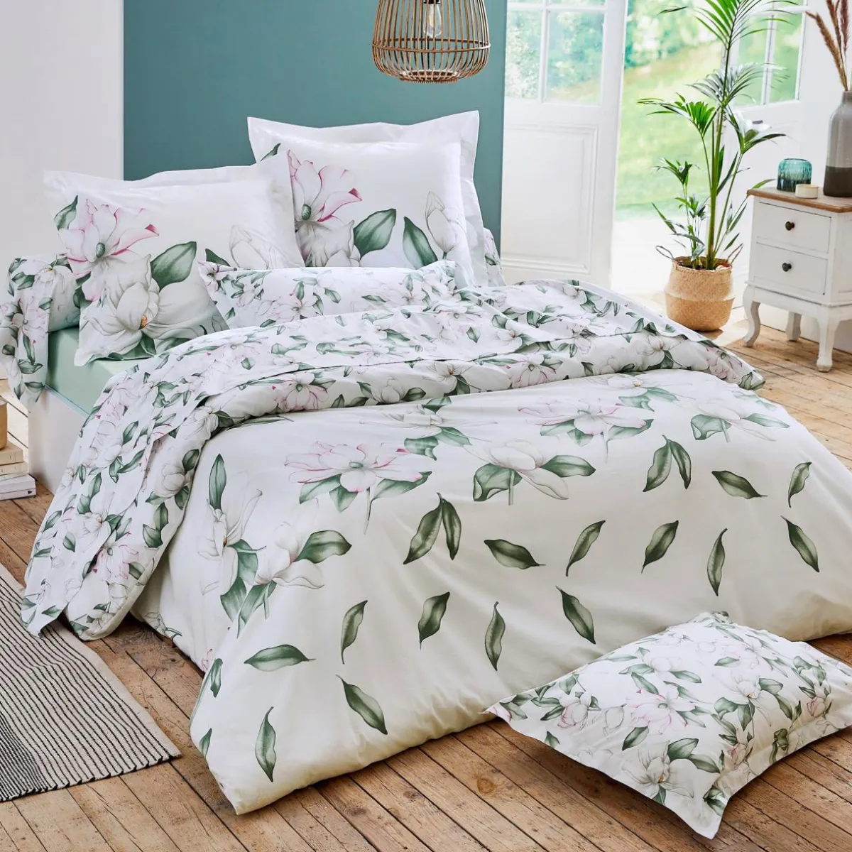 TRADILINGE Taie d'oreiller rectangulaire percale de coton (50 x 70 cm) Magnolia sauge Vert Sale