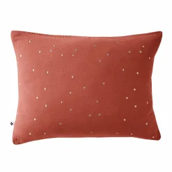 EMINZA Taie d'oreiller rectangulaire gaze de coton (50 x 70 cm) Gaïa Chic Terracotta Best
