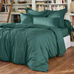 EMINZA Taie d'oreiller rectangulaire percale de coton (50 x 80 cm) Cali Bleu canard Best