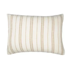 EMINZA Taie d'oreiller rectangulaire réversible coton texturé et percale (50 x 70 cm) Alice Ficelle Clearance