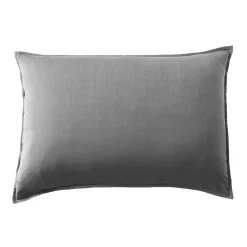 EMINZA Taie d'oreiller rectangulaire lyocell Tencel™ lavé (50 x 70 cm) Olivia granit Gris Hot